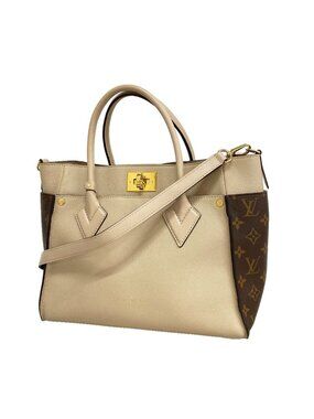 Louis Vuitton Handbag Monogram on My Side MM Brown Beige 2-Way Bag